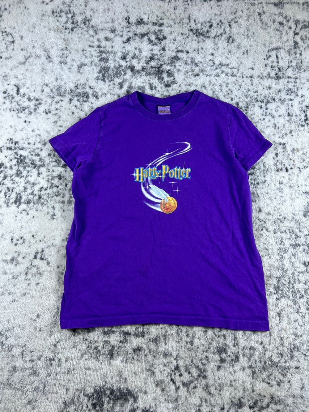 Vintage 2000 Harry Potter T-Shirt Youth XL/18 Purple Golden Snitch Single Stitch